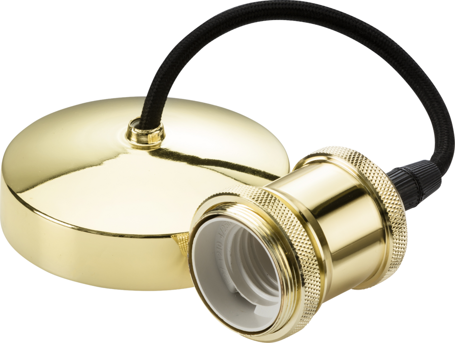 6" E27 Vintage Pendant Set - Polished Brass