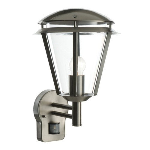 Inova IP44 Stainless Steel PIR Wall Lantern - Steel City Lighting