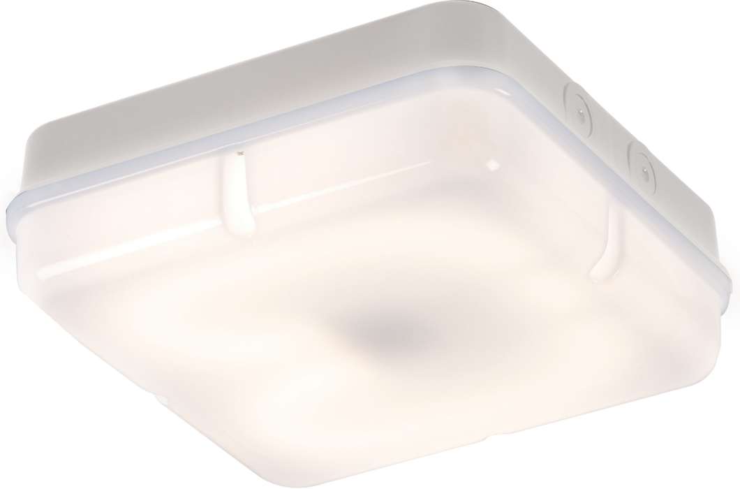 IP65 28W HF Square Bulkhead with Opal Diffuser and White Base