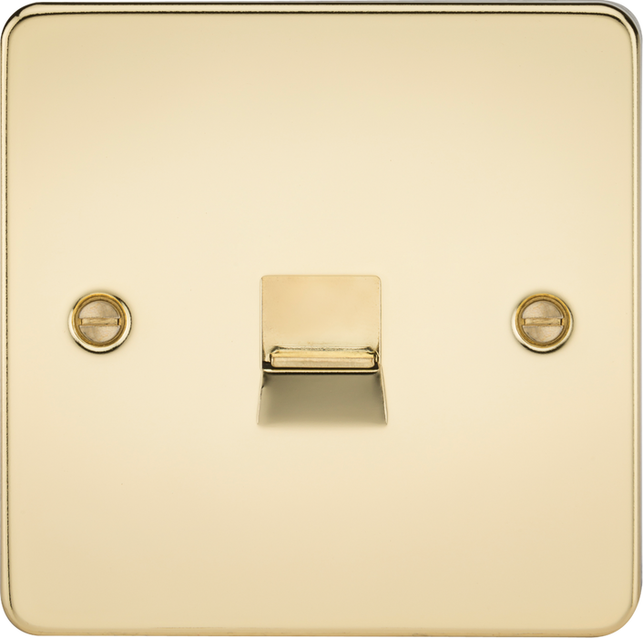 Flat Plate Telephone extension socket - polished brass