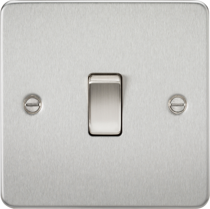 Flat Plate 20A 1G DP switch - brushed chrome