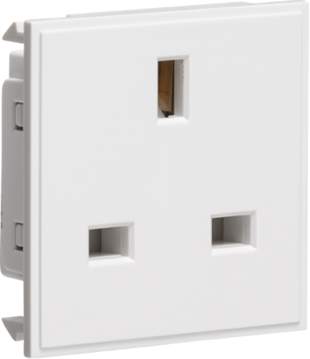 13A 1G unswitched socket module 50 x 50mm - white