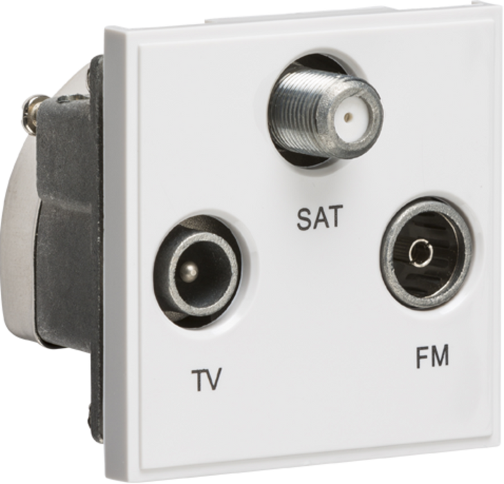 Triplexed TV /FM DAB/ SAT TV Outlet Module 50 x 50mm - White