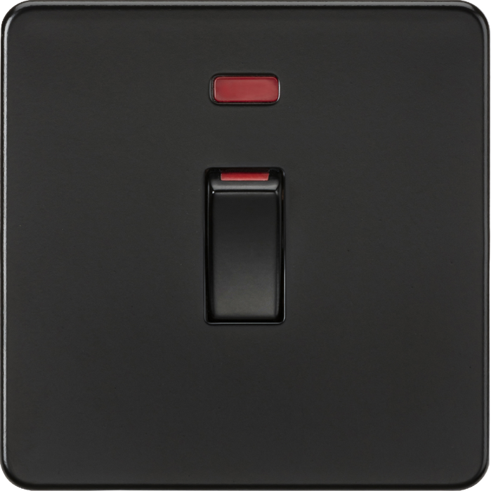 45A 1G DP switch with neon - matt black
