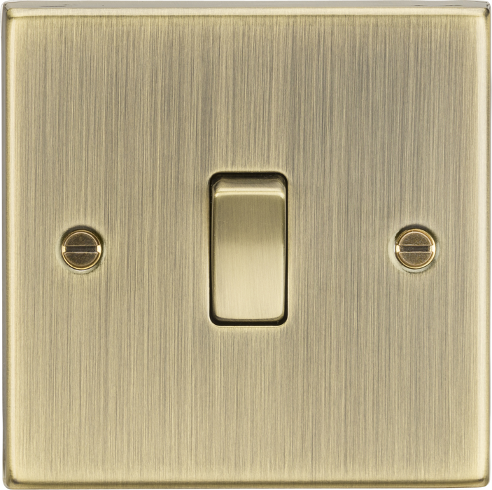 20A 1G DP Switch - Square Edge Antique Brass