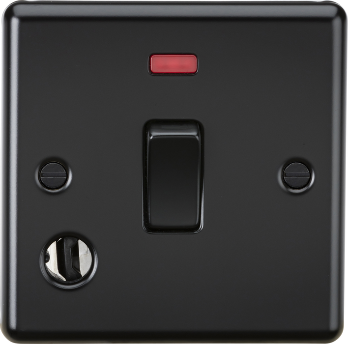 20A 1G DP Switch with Neon & Flex Outlet - Matt Black