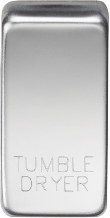 Switch cover "marked TUMBLE DRYER" - polished chrome