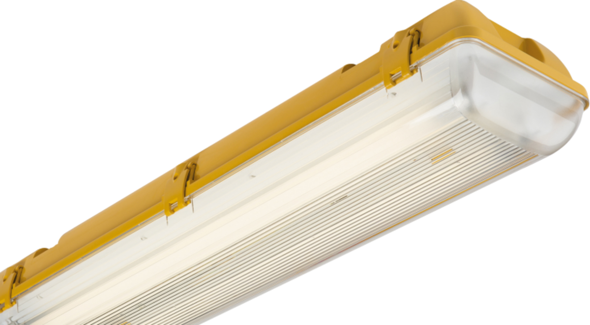 110V IP65 2x58W 5ft Twin HF Non-Corrosive Fluorescent Fitting with Emergency