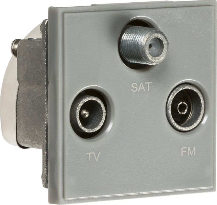Triplexed TV /FM DAB/ SAT TV Outlet Module 50 x 50mm - Grey