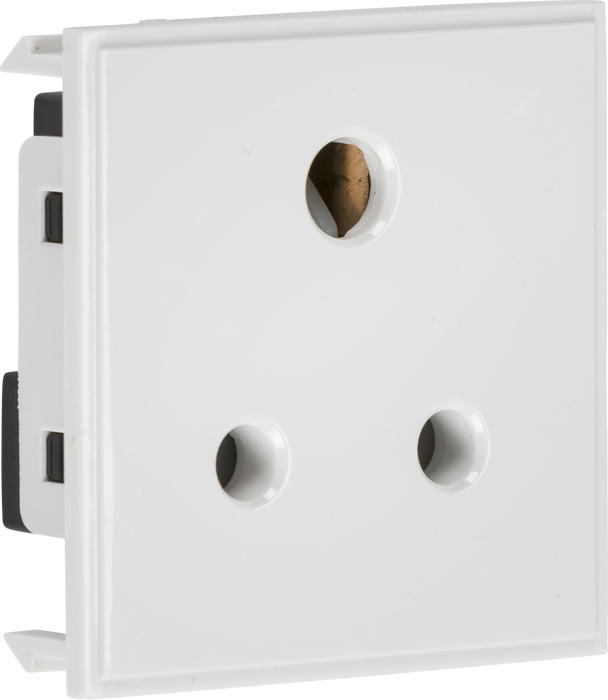 5A unswitched round socket module 50 x 50mm - white