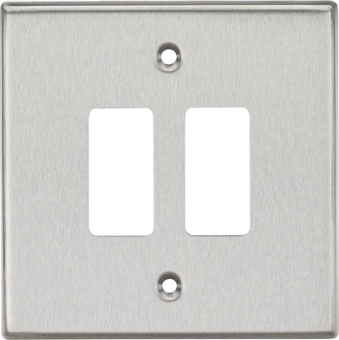 2G Grid Faceplate - Square Edge Brushed Chrome
