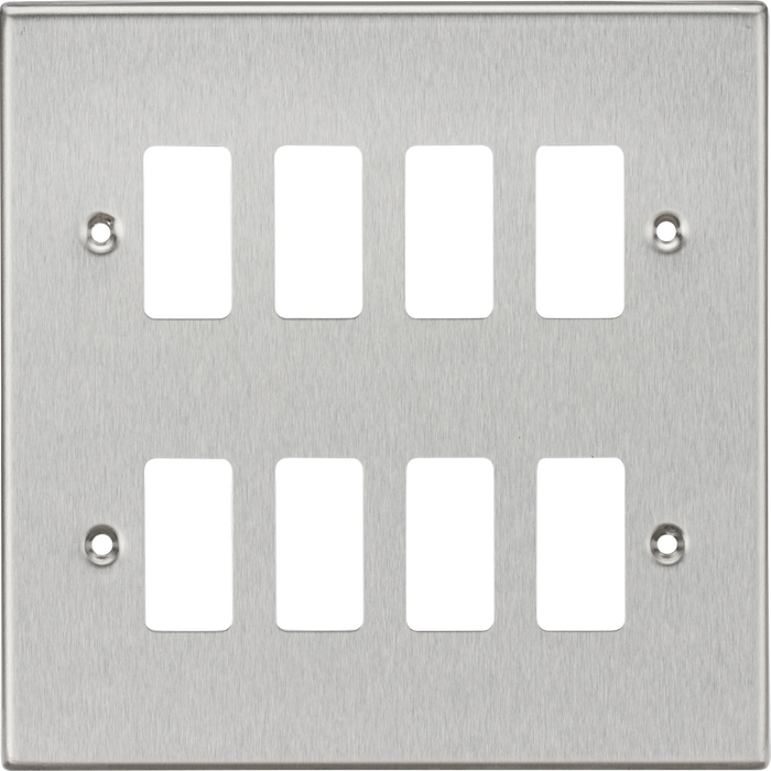 8G Grid Faceplate - Square Edge Brushed Chrome