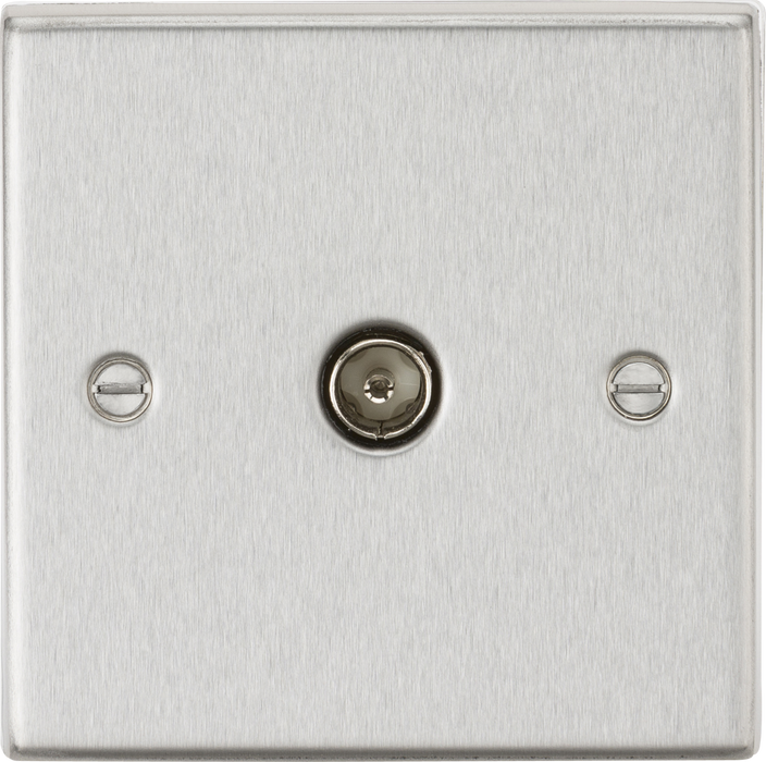 TV Outlet (non-isolated) - Square Edge Brushed Chrome