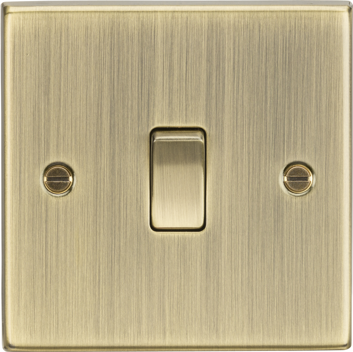 10AX 1G 2-Way Plate Switch - Square Edge Antique Brass