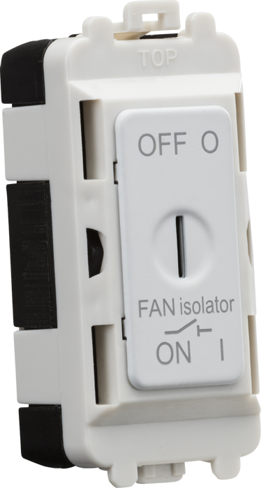 10A Fan Isolator Key Switch Module - Matt white