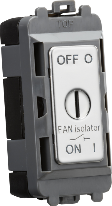 10A Fan Isolator Key Switch Module - Polished Chrome