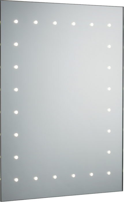 230V IP44 600 x 450mm LED Bathroom Mirror with Demister, Shaver Socket and Motion Sensor
