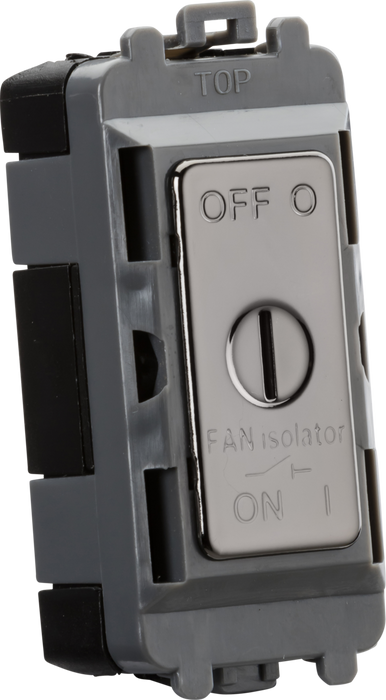 10A Fan Isolator Key Switch Module - black nickel