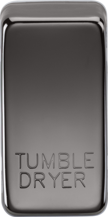Switch cover "marked TUMBLE DRYER" - black nickel