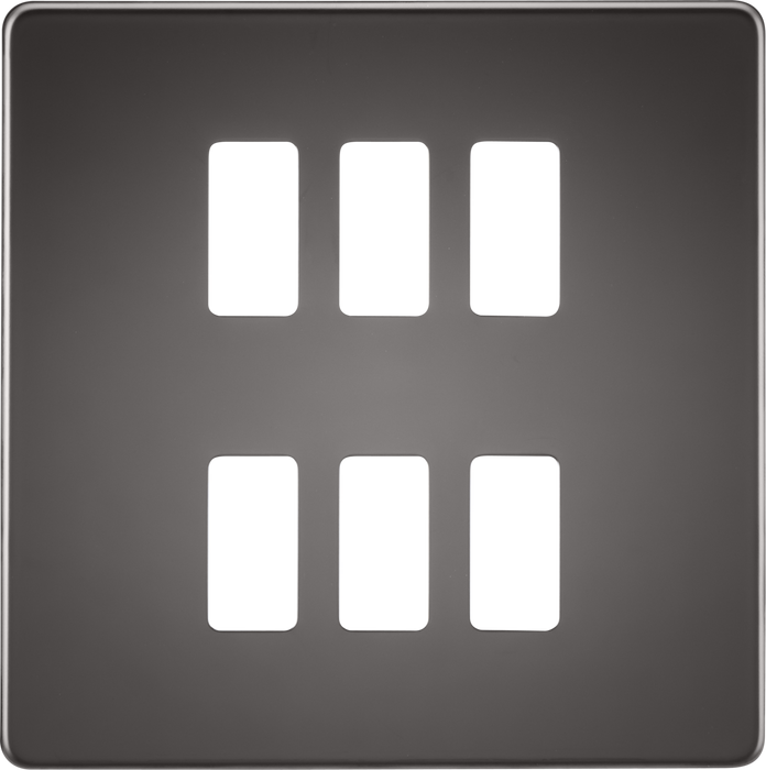 Screwless 6G grid faceplate - black nickel