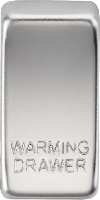Switch cover "marked WARMING DRAWER" - polished chrome