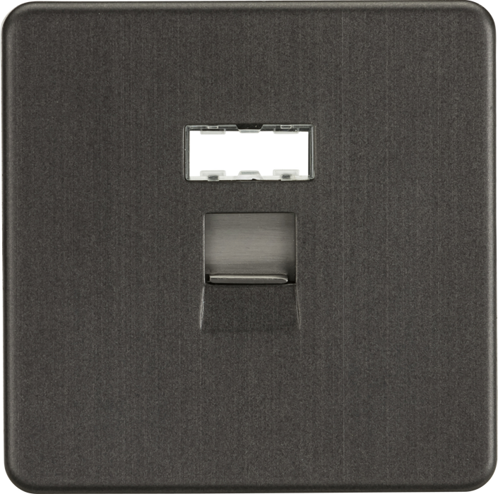 Screwless RJ45 network outlet - Smoked Bronze