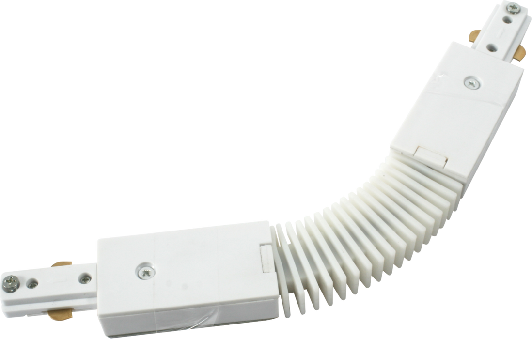 230V Single Circuit Track Flexible Connector - White