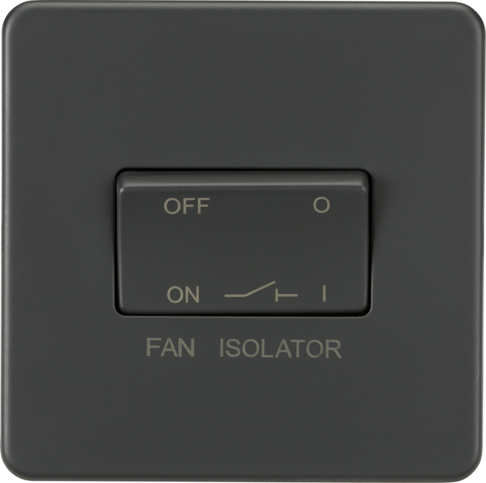 Screwless 10AX 3 pole Fan Isolator Switch - Anthracite