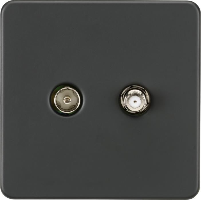 Screwless TV & SAT TV Outlet (Isolated) - Anthracite