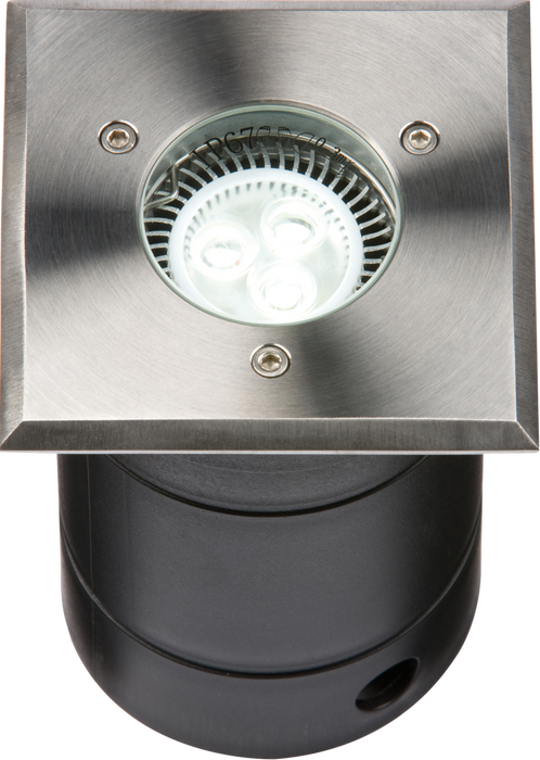 230V IP67 Square Stainless Steel Walkover / Driveover Light