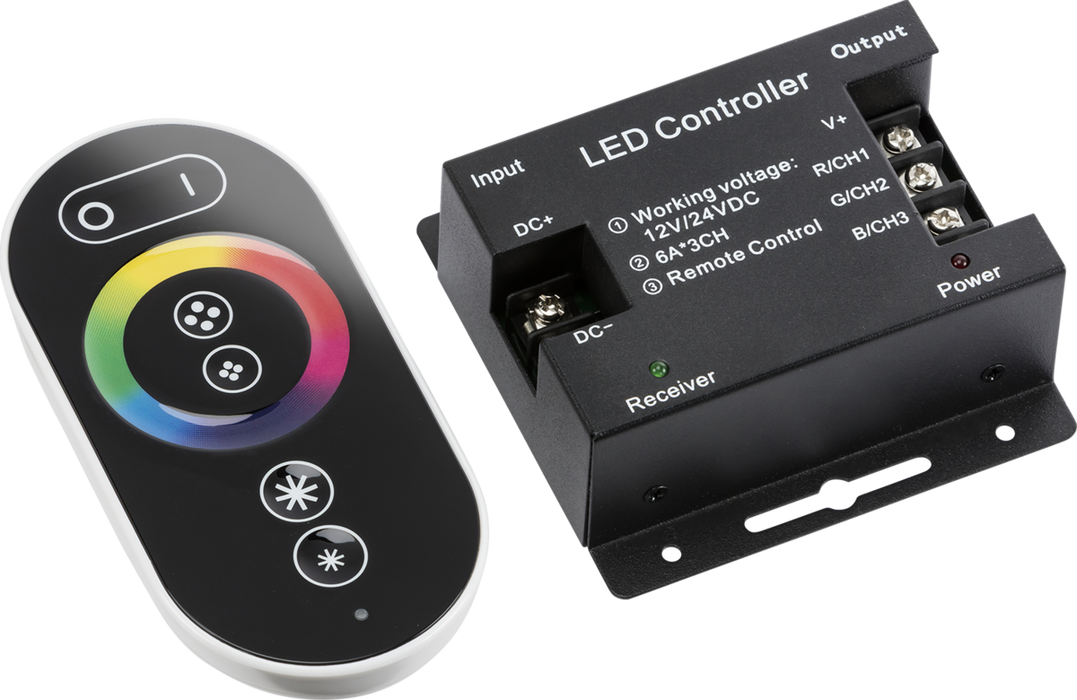 12V / 24V RF Controller and Touch Remote - RGB