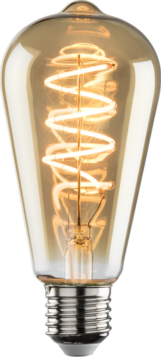 230V 4W LED ES Amber ST64 Spiral Filament Lamp 1800K Dimmable