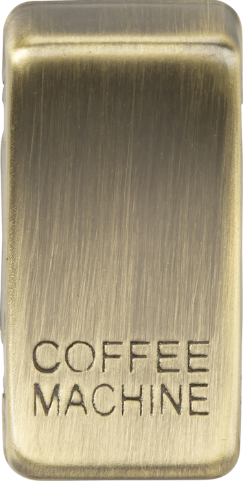Switch cover "marked COFFEE MACHINE" - antique brass