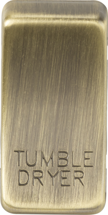 Switch cover "marked TUMBLE DRYER" - antique brass