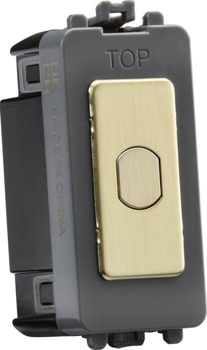 1G 1-way 10-200W (10-100W LED) trailing edge dimmer (Press Type) - brushed brass