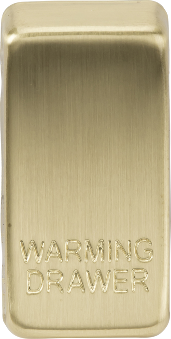 Switch cover "marked WARMING DRAWER" - brushed brass