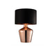 60 Watt Waldorf table lamp - copper glass black faux silk - Steel City Lighting