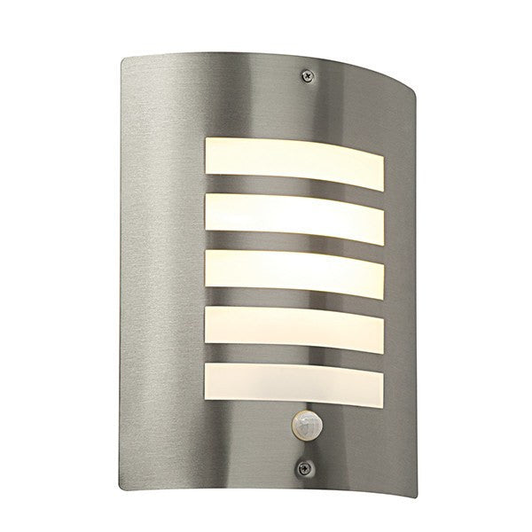 Bianco Stainless Steel IP44 PIR Wall Lantern - Steel City Lighting
